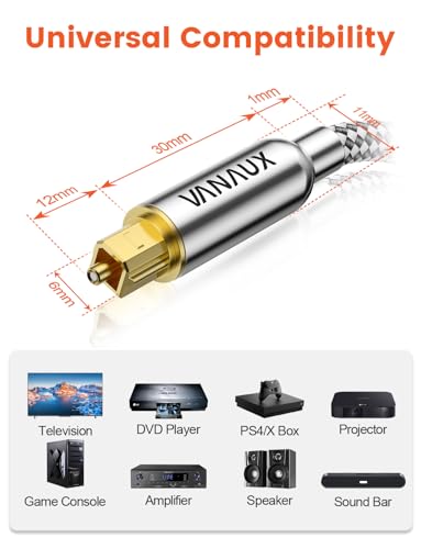 Câble audio numérique optique 7,9m Toslink S/PDIF pour barre de son - 6