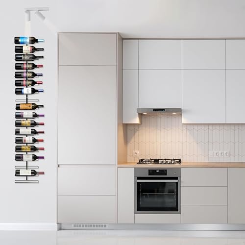 Sorbus Wall Mount Wine Rack – Holds 6 Bottles – Black Metal Wine Bottle Holder for Wall, Modern Wine Rack for Home Bar, Kitchen