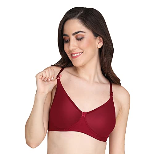 Image of Women Non Padded Bra - Made of Pure Cotton Full Coverage Non Wired Soft Cup for T-Shirt Saree Dress and for Everyday