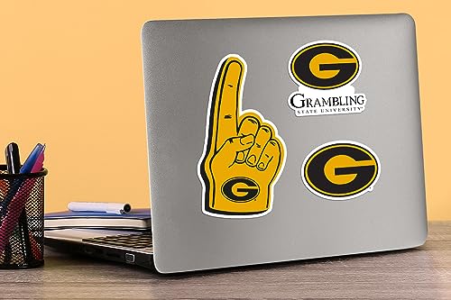 Image of Grambling State University 8ct Vinyl Large Deluxe Stickers Variety Pack - Laptop, Water Bottle, Scrapbooking, Tablet, Skateboard, Indoor /Outdoor - Set of 8