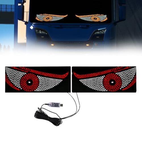Luz de ojos de diablo roja para coche lámpara dinámica de 11 modos