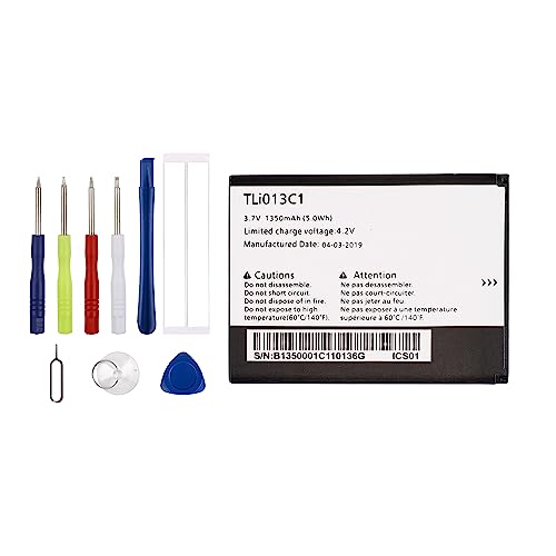 Vvsialeek [New] TLi013C1 Replacement Battery for Alcatel One Touch Go Flip Phone 4051S 4044W 4044T 4044O 4044V with Free Toolkit.