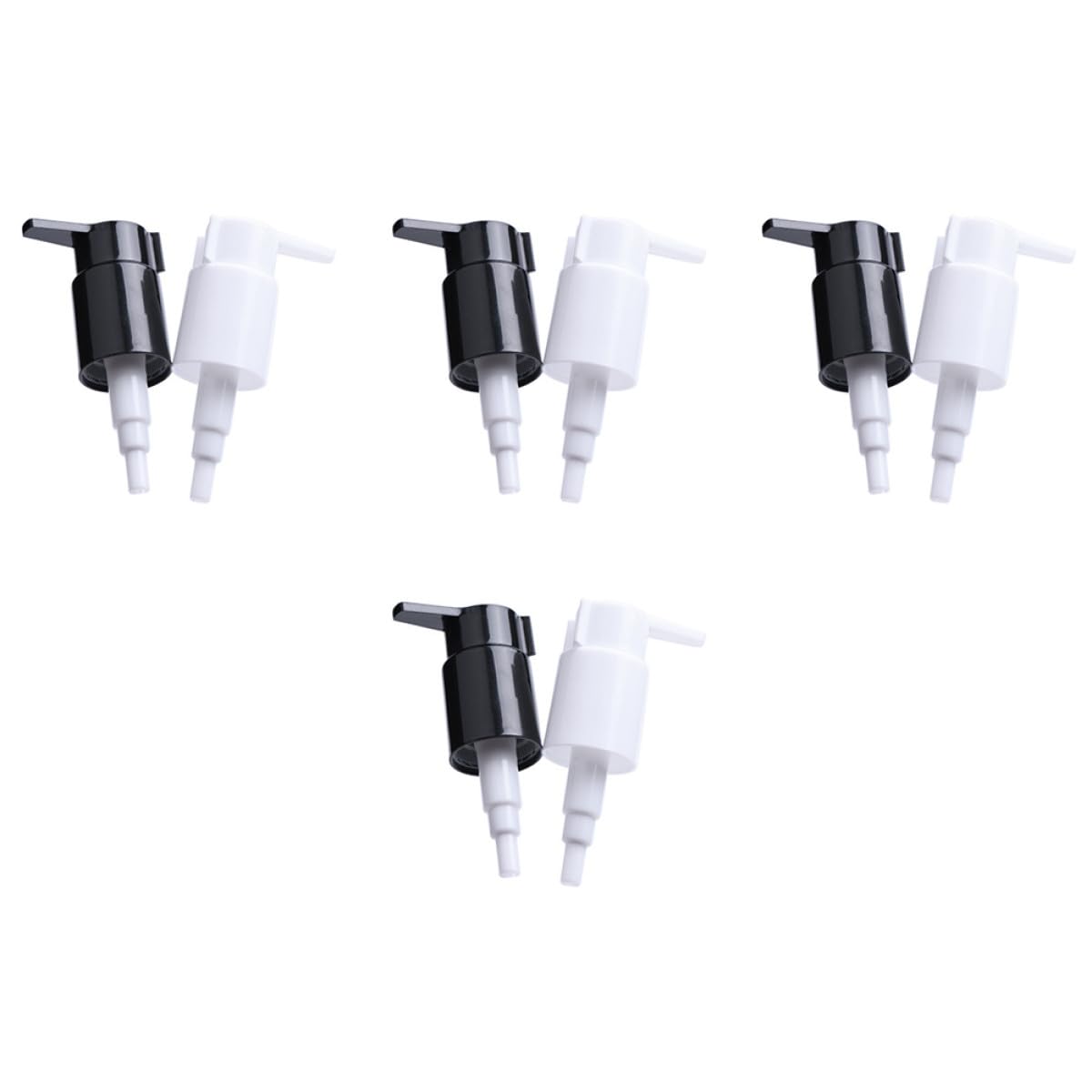 Ciieeo 8pcs Lotion Dispenser Pumps Replacement with Clips, 24 Tooth Plastic Soap Pumps for Refillable Bottles, Left-Right Lock Switch for Bathroom and Kitchen Use