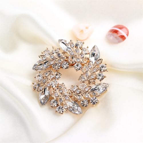 Image of Colorful Rhinestone Crystal Sunflower Brooch Pin for Women Dress Hat Decoration