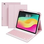WIXY Case with keyboard for iPad A16 11th Gen 2025 A3354/A3355/A3356 & 10th Gen A2696/A2757/A2777 | Detachable Stylish Magnetic Case with Pencil Holder & Multi-Angle Stand - Pink