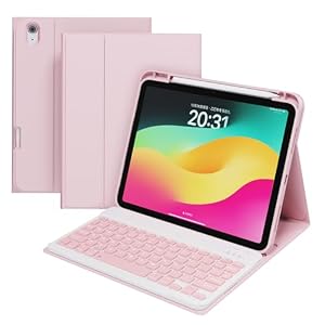 WIXY for iPad A16 11th 10th Generation Case with Keyboard 2026 2025 (A3354 A3355 A3356 A2696 A2757 A2777 A3162) | Detachable Stylish Magnetic Case with Pencil Holder & Multi-Angle Stand - Pink