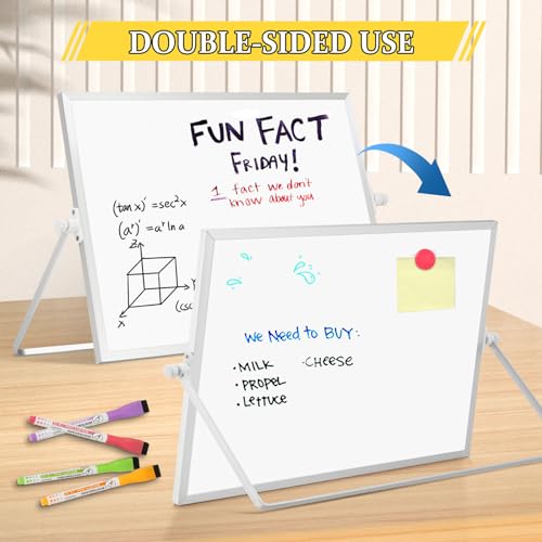 Double-Sided Magnetic White Board with Stand, 16" x 12" - Image 4