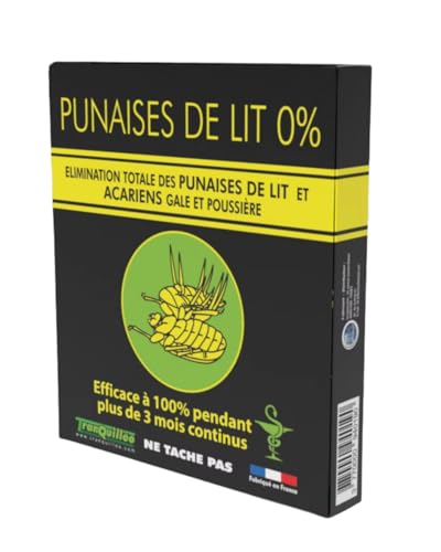 Plaquette Insecticide pour Literie - Élimination efficace des punaises de lit et acariens – Action immédiate, protection 3 mois – Fabriqué en France