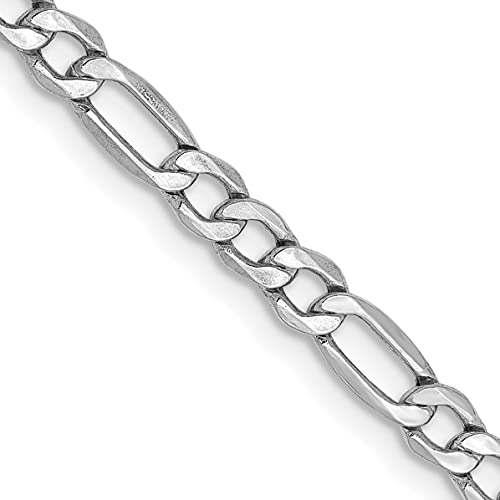 IceCarats 14K Solid White Gold 3.5mm Figaro Link Chain Necklace2