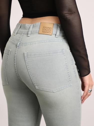 Image of Urbano Fashion Women's Mid Rise Bootcut Washed Jeans Stretchable