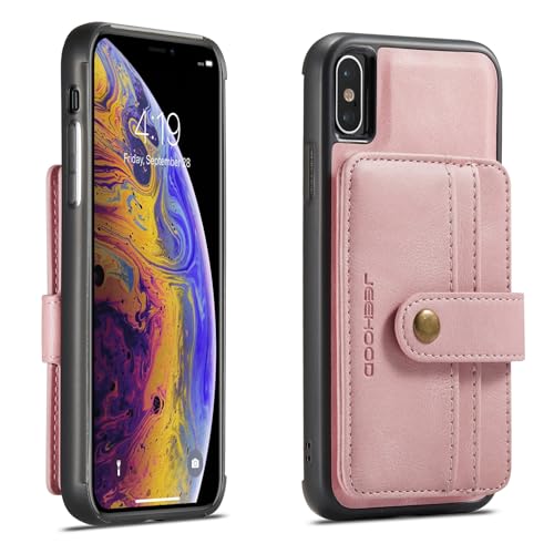 Étui portefeuille iPhone XS Max anti-piratage RFID avec coque détachable