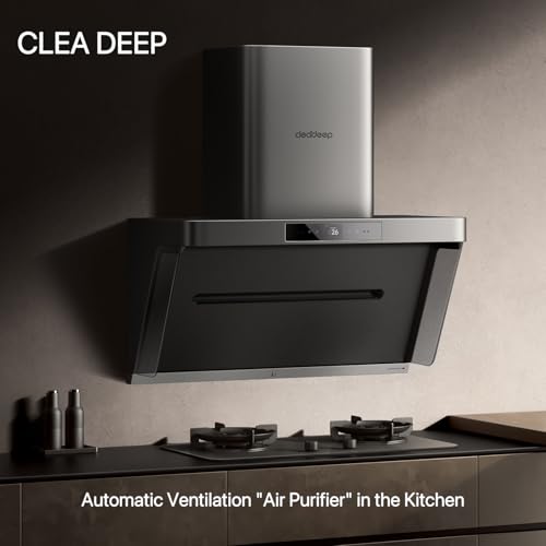 13m/s High Wind Speed Range Hood 36 inch with PM2.5 Real-time Monitoring|No Filter Disassembly Wash|Delay Shutoff| Anti-escape Barrier Air Curtain Technology for Under Cabinet/Open Kitchen