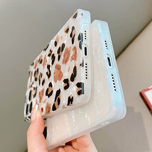Kerzzil Luxury Square Compatible With Iphone 12 Pro Max Case, Slim Coloful Sparkle Glitter Mother-Of-Pearl Pattern Translucent Soft Tpu Silicone Protective Bumper Cases Cover(Pearl) #TOP4