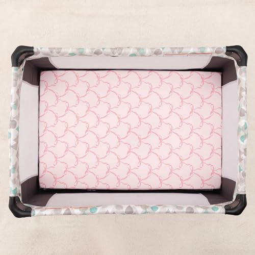 Image of PHF 3 Pack Soft Mini Crib Sheets, Floral & Bow Pack N Play Sheets for Baby Boys Girls, No Slip Universal Fit for Pack N Play, Playard, Portable and Mini Crib Mattresses,Floral & Bow
