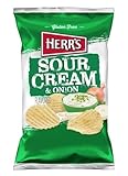 Herr's Sour Cream and Onion Potato Chips, 1 oz (Pack of 7)