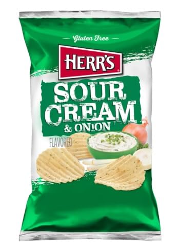 Herr's Sour Cream and Onion Potato Chips, 1 oz (Pack of 7)