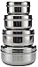 18/8 Stainless Steel 4-pack nesting Lunch Box and food storage container set - Eco friendly, Dishwasher Safe, BPA free, Great for snacks, food storage or leftovers (10oz - 30oz)-