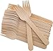 Perfect Stix Green Fork 158-250ct Disposable Wooden Forks (Pack of 250), Plain Forks