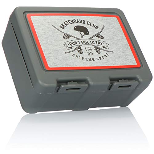 com-four® Lonchera con cuchara, 2 compartimentos separados prácticos, caja ideal para desayuno, almuerzo y meriendas en la escuela, la universidad y en el camino (gris)