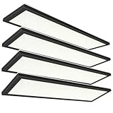 1x4 FT 3CCT LED Flat Panel Flush Mount Light with Night Light, 4800LM, 48W, 3000K/4000K/5000K Selectable, Dimmable Ultra Slim Edge-Lit Built-in Driver Surface Mount Ceiling Light for Kitchen, 4 Pack