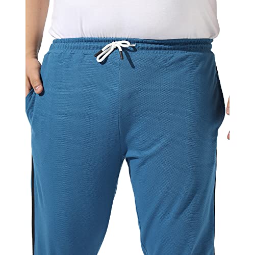 Image of Instafab Plus Men's Solid Blue Co-Ords Set For Casual Wear Regular Fit Cotton Blend Fabric Stretchable Clothing Set Crafted With Comfort Fit & High Performance For Everyday Wear