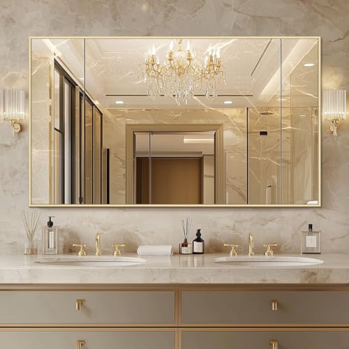 Best Decorative Wall Mirrors: Frameless vs Framed 52 VENETIAN IMAGE Framed Wall Mirror for Bathroom and Home โ Stylish...