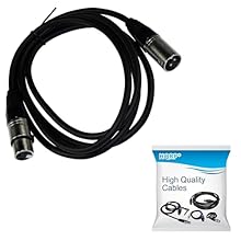 HQRP® XLR Mic Cable plus HQRP® Coaster; The length of cable is 1.8 meters / 6 feet; 3-pin XLR Male to 3-pin XLR Female Connector; Nickel plated; Balanced noise free;