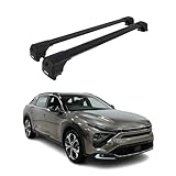  OMAC Dachträger Grundtäger kompatibel mit Citroen C5 X 2022-2025 Aluminium 75kg Schwarz 2tlg Geschlossene Reling für Fahrradträger, Dachboxen, Skiträger Abschließbar