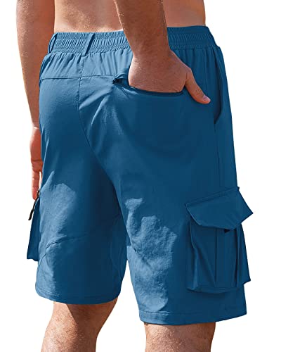 VoLIta Bermuda cargo masculina leve, de secagem rápida, casual, para pesca, ao ar livre, com vários