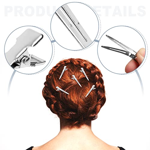 Newjinxin 1.75 Inches Single Prong Curl Clips 60 Pcs Silver Metal Hair Clips Metal Alligator Hair Clips Silver Section Clips For Hair Extensions #TOP2