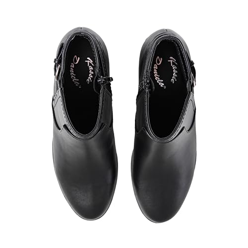 Women's Ankle Booties – Low Block Heel Side Zip Boot with Buckle Strap – Stylish Comfortable Slip-On Short Boots - DIXIE 5