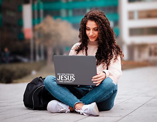 Do You Follow Jesus This Closely Decal Vinyl Sticker Auto Car Truck Wall Laptop | White | 5.5" X 2" #TOP3