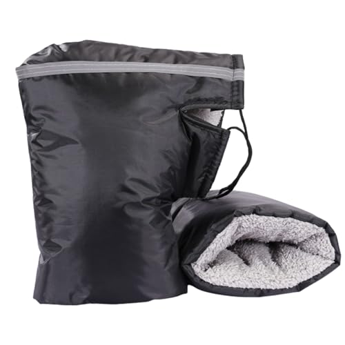 Lyivisk Lenkerstulpen für Fahrrad und Motorrad, Winddicht Wasserdicht Reflektierende Streifen und Plüschfutter Winter Handschuhe für kaltes Wetter Universal Fit für Lenker Handschutz