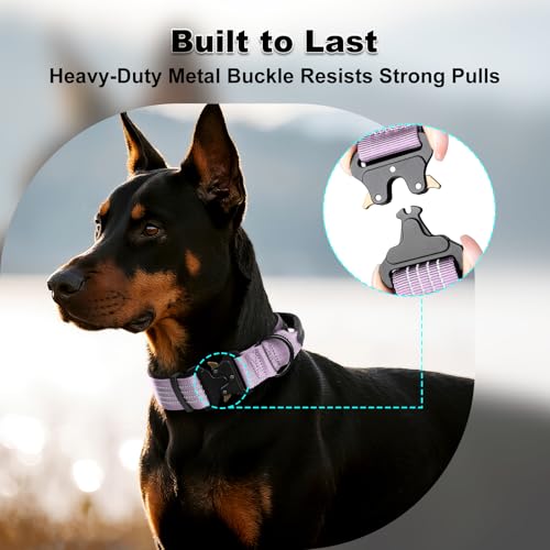 Plutus Pet Tactical Dog Collar with Pocket for AirTag, Purple, L by PLUTUS PET - Used condition - Image 4