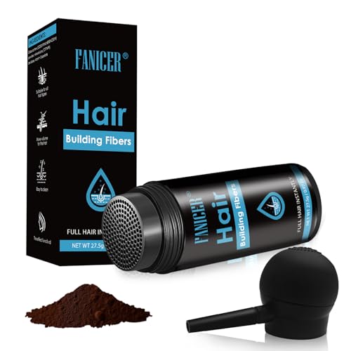 Polvo de fibras capilares, para mujeres y hombres, polvo para el cabello grueso o fino, pelo a granel para revestimiento de raíces, marrón oscuro