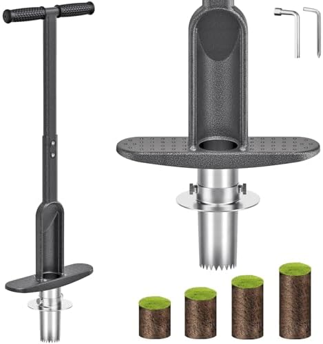 Dolibest Bulb Planter Tool w/Soft Grip, Grass Plugger Tool w/Stai...