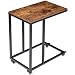 Produktbild IBUYKE Beistelltisch, 55x35x70.5cm, Sofatisch, Kaffeetisch mit Rollen und verstellbare Füße, für Coffee Laptop, Industrie-Design, mit Metallgestell, einfach zu montieren, Vintage TMJ009H