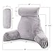 Clara Clark Reading Pillow with Shredded Memory Foam Includes 2 Neck and Lumber Support Pillows, Designed for Sitting Up in Bed and Couch, Back and Arms Adjustable Support for Adults, Grey Lavender