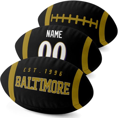 Image of ANTKING Baltimore Throw Pillow 2 Packs Custom Name Number Gifts | Personalized Gift for Youth for Birthday Christmas