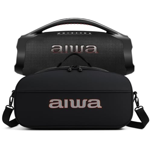 Bolsa Case Capa Bag Protetora Compatível Boombox Plus Aiwa, À Prova D'Água, Acolchoado com Alças de Mão e Ombro Regulável, Acolchoado, Estampa Premium, Impermeável Bolso e Acessórios