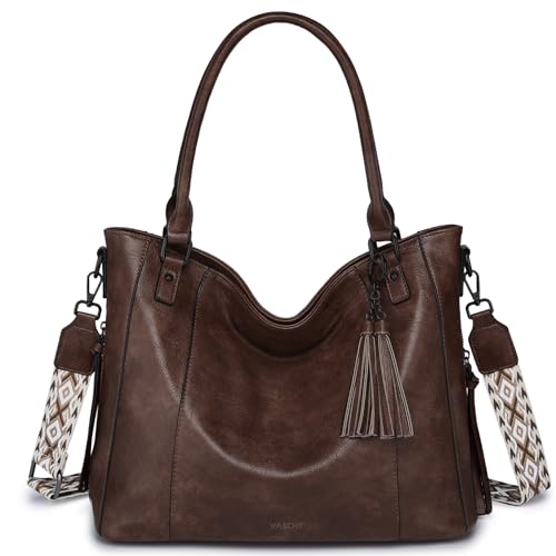 Bolso hobo de cuero para mujer con cierre y correa miniatura 1
