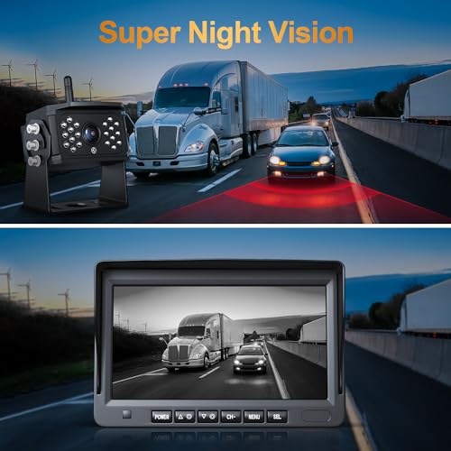 RV Backup Camera Wireless HD 1080P with 7 Inch Monitor for RVs,Campers,Trailers,Trucks Adapter for Furrion-Pre-Wired, 4 Channel System IR Night Vision - Image 5