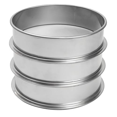 3Pcs Pollen Sifter Stainless Steel Extractor Dry Sift Screens for Hash Pollen Stackable 25 45 75 Micron Screen (Size: 6.4 x 1.9 Silver Color)