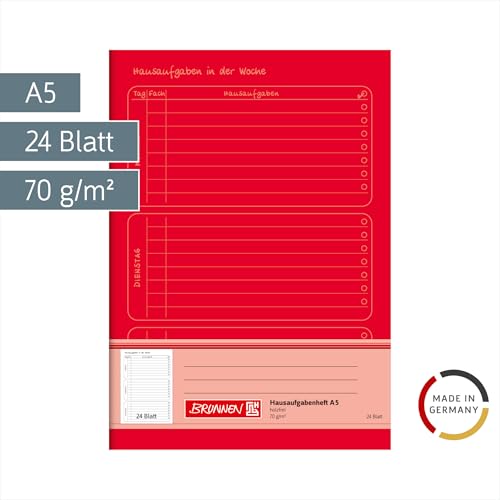 Brunnen 1046815 Hausaufgabenheft DIN A5, 24 Blatt
