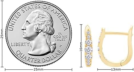 Huggie Hoop Earrings for Women Round Lab Created Moissanite or Lab Grown Diamond Earrings for Her in 14K Gold Over Sterling Silver Jewelry Gift For Her - Image 5