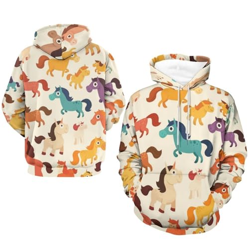 Sweatshirt cheval coloré pullover de détente pour weekend taille S - 7