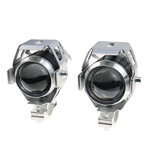 Sliver 2 X LED Spot Work Driving Fog Light For Harley Honda Kawasaki Suzuki Yamaha Sportster 883 Clubman BMW