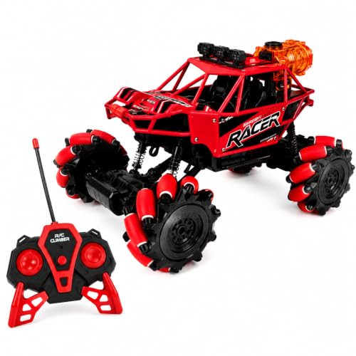 Image of Remote Control Drift Car for Kids, 4WD 8 Functions RC Stunt Car with 360 Rotation,Off-Road Climbing Monster Truck,Smoke Spray,LED Lights, USB Charging,BIS Approved Racing Toy(Random Color)
