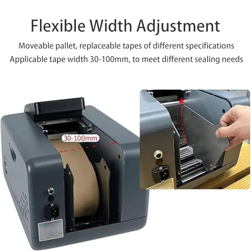 Taglierina elettrica per nastro adesivo, dispenser automatico per nastri gommati attivati dall'acqua, 3 modalità di lavoro, lunghezze preimpostate, adatto per 3-10 cm di larghezza
