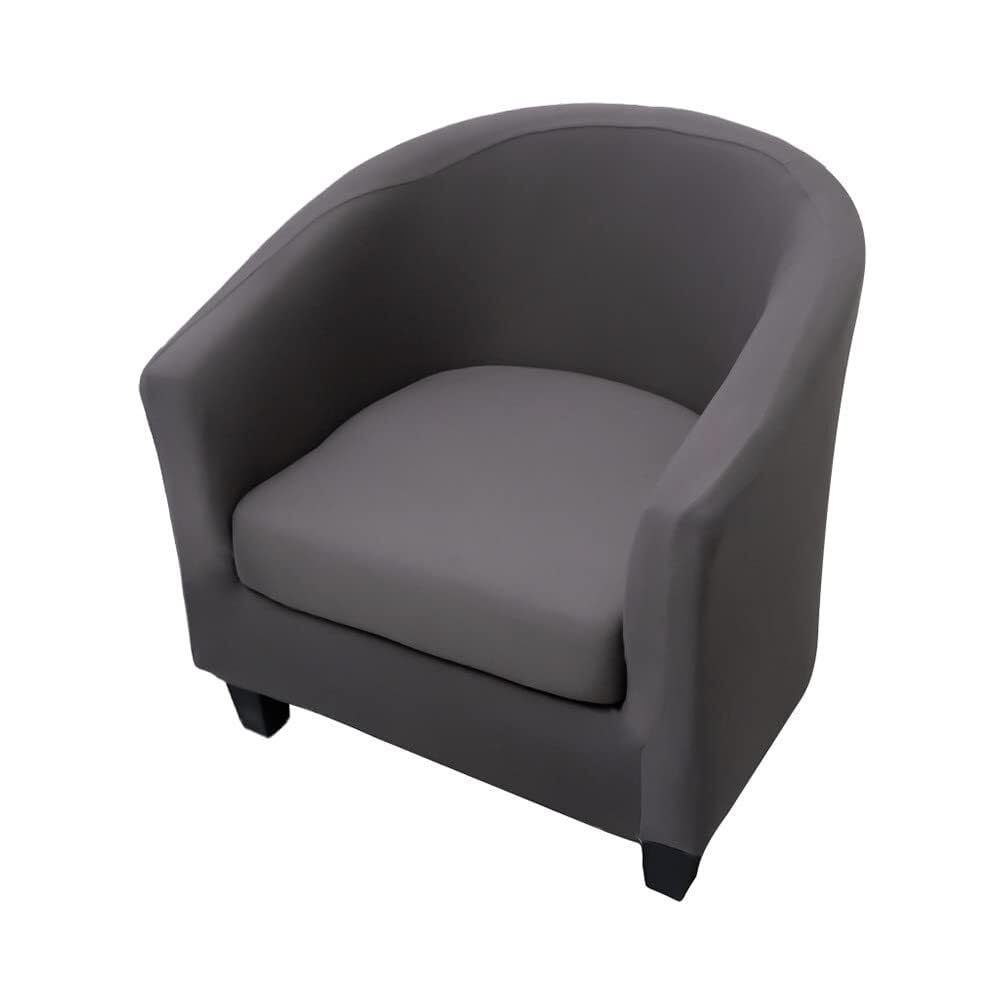 Xiao Ren Stretch Tub Chair Slipcover 2 Pieces Club Sofa Cover for Armchair, Dust Proof Removable Washable Furniture Protector Cover Couch Covers for Cafe Living Room(Dark Grey)